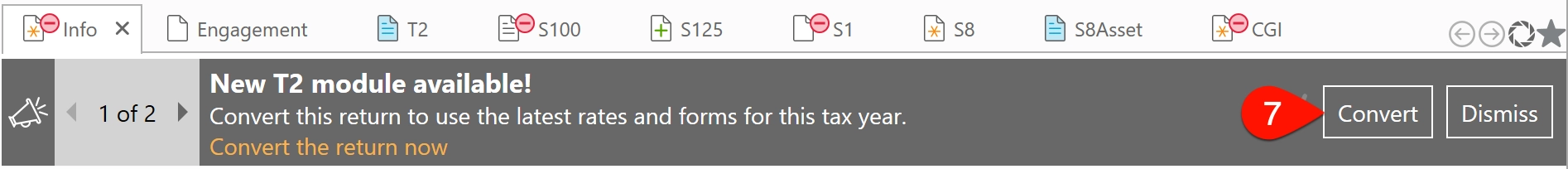 Screen Capture: Convert this return to the new module