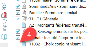 Capture d'écran : Sélectionner le T1032 pour l'impression