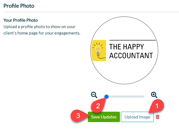 Screen Capture: TaxFolder Upload a Profile Photo