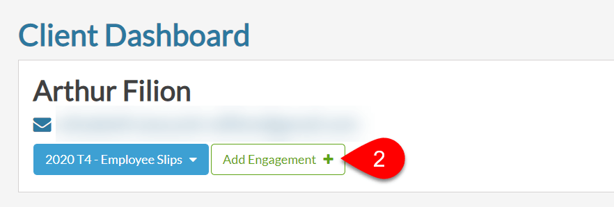 Screen Capture: Add Engagement Button
