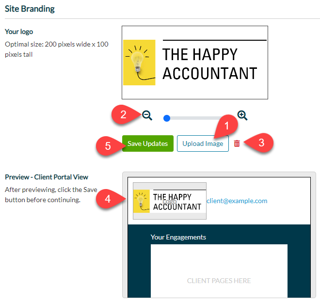 Screen Capture: Site Branding in TaxFolder
