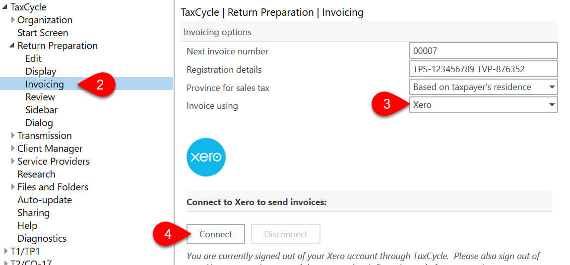 Screen Capture: Connect to Xero