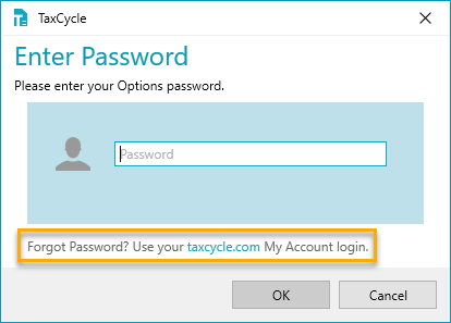 Link to bypass options password with My Account login