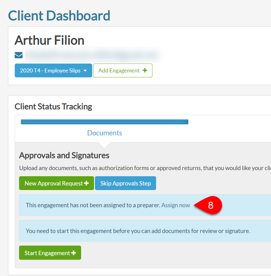 Screen Capture: New Unassigned Engagement
