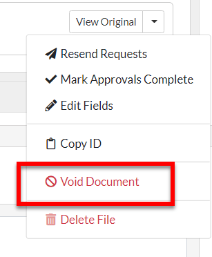 Screen Capture: Void Document From TaxFolder