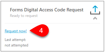 Screen Capture: Forms Digital Access Code Request