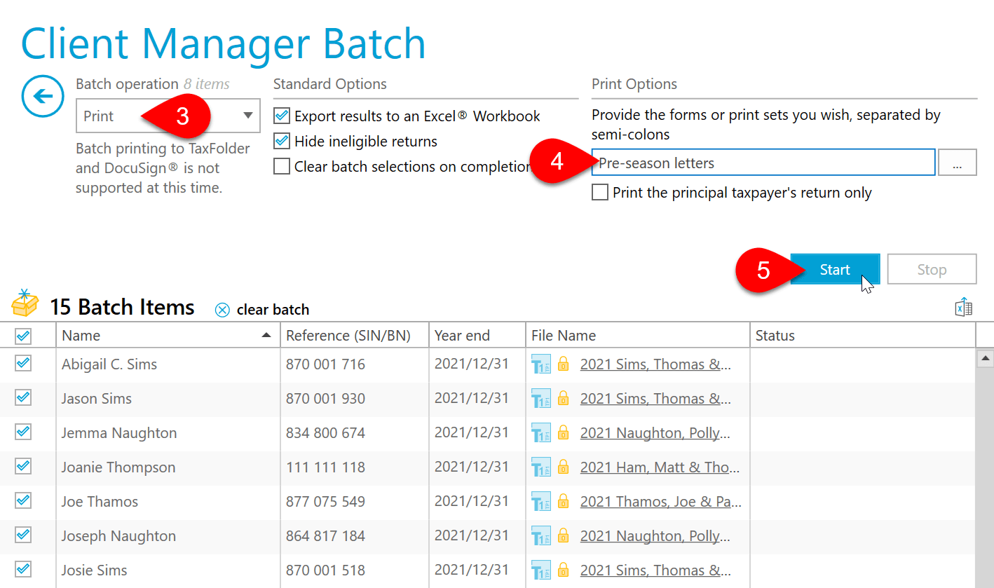 Screen Capture: Client Manager Batch