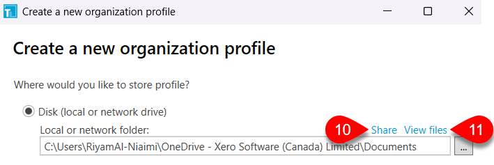 Screen Capture: Store options profile on disk
