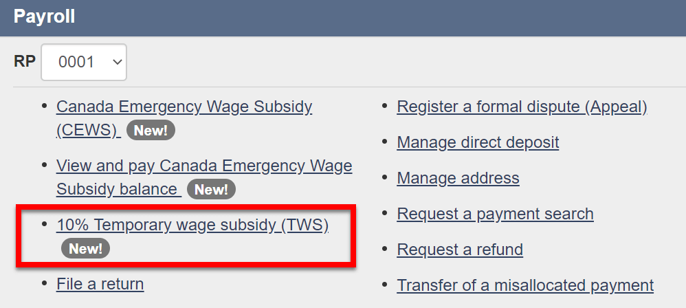 10% Temporary Wage Subsidy (TWS)