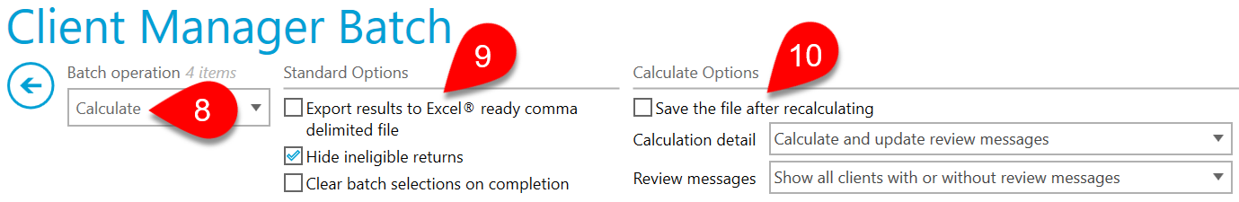 Batch calculate options