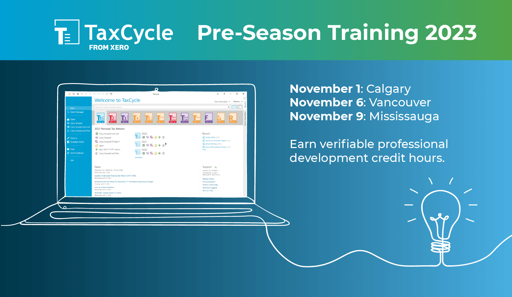 TaxCycle Training in Calgary, Vancouver and Mississauga