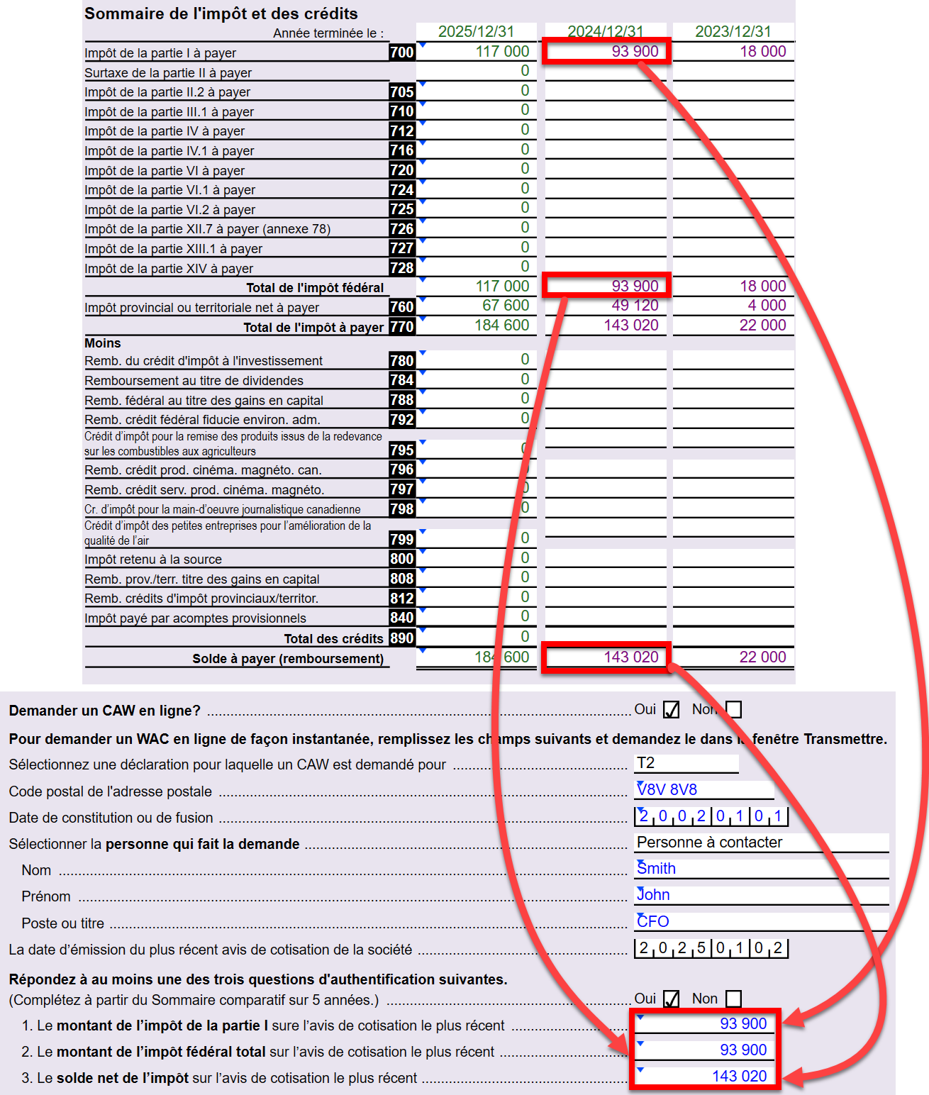 Capture d’écran : Questions d'authentification