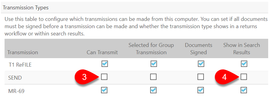 Disable transmission type