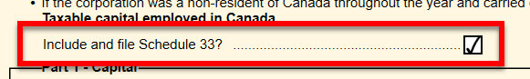 Screen Capture: Include and file Schedule 33?