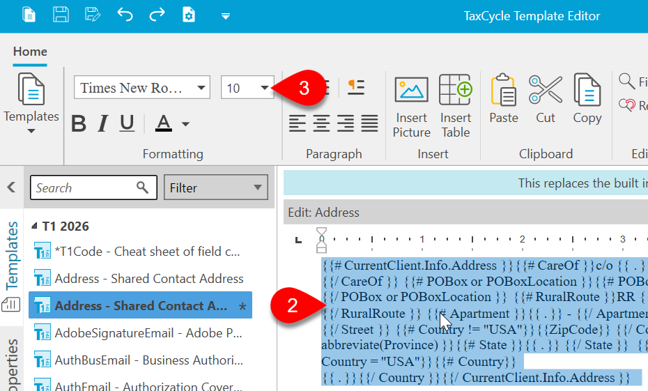 Screen Capture: Set the font size to 10