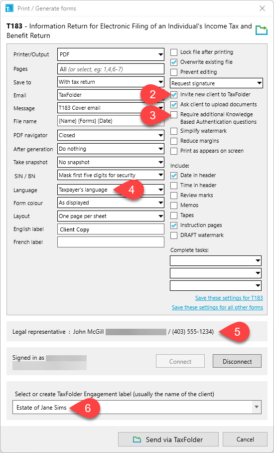 Screen Capture: Print / Generate Forms