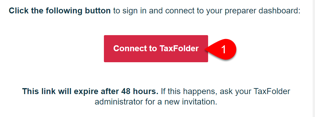 Screen Capture: Connect to TaxFolder button