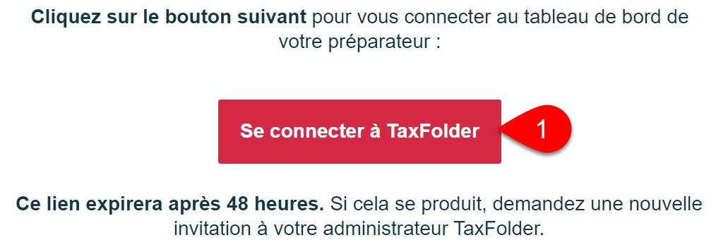 Capture d'écran : bouton Se connecter à TaxFolder