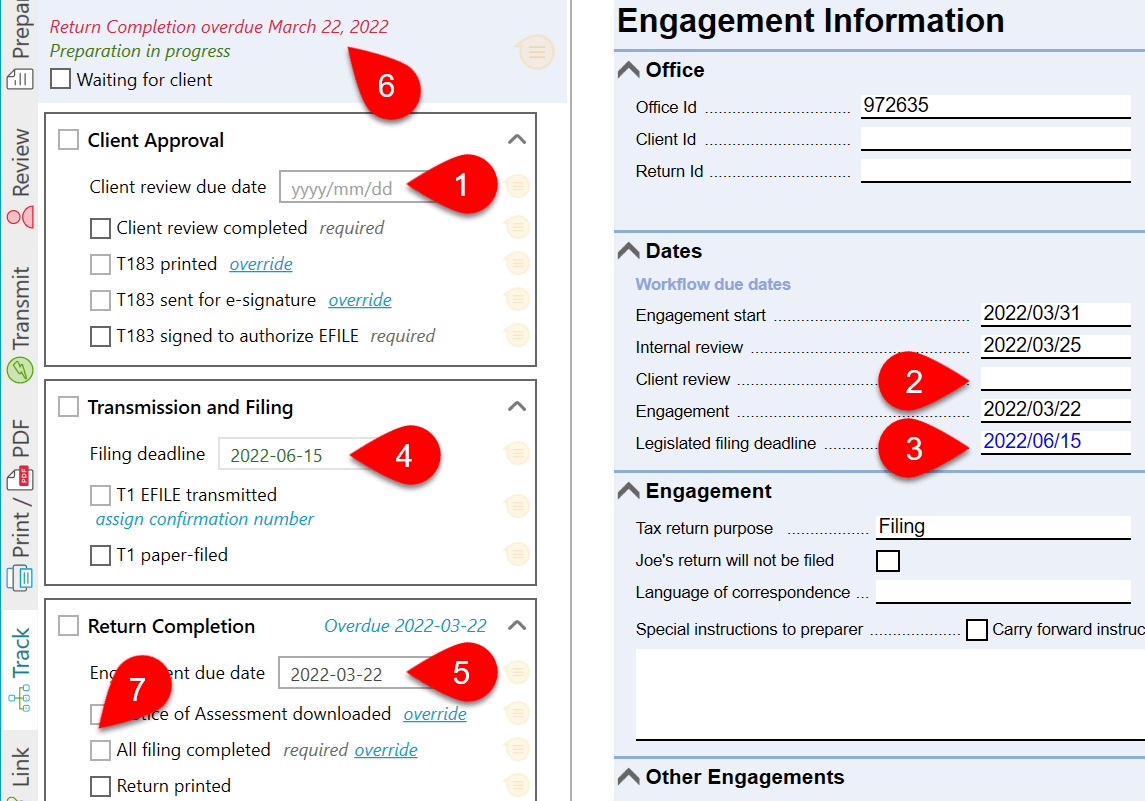 Screen Capture: Workflow Due Dates