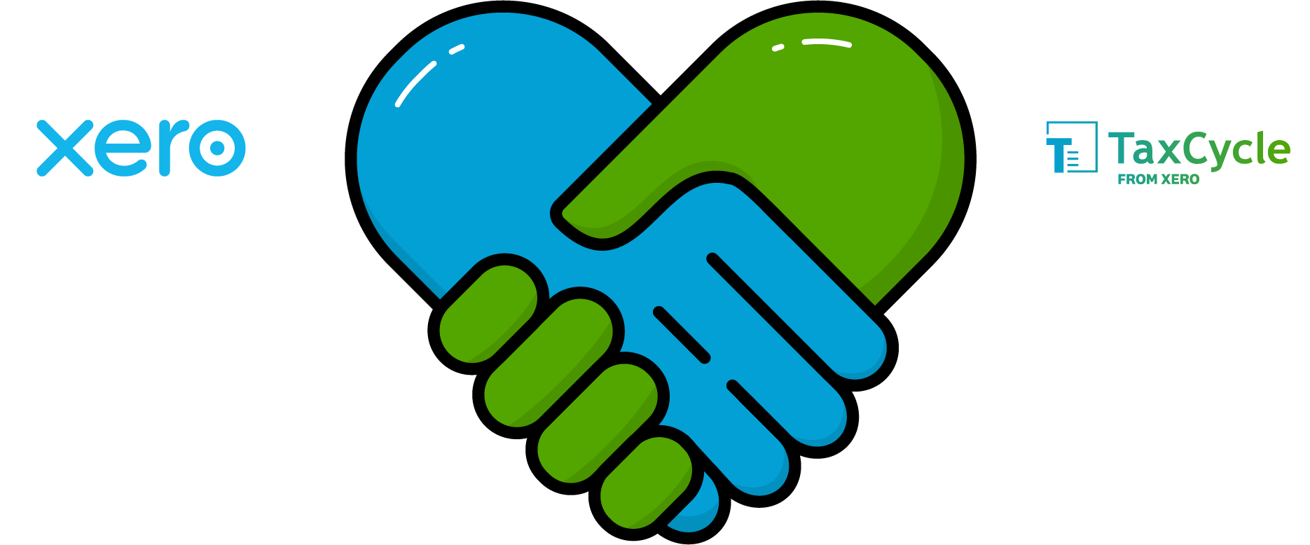 TaxCycle and Xero Shaking Hands