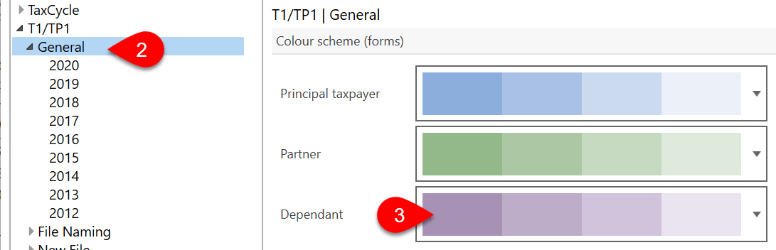 Screen Capture: Colour Scheme (Forms)