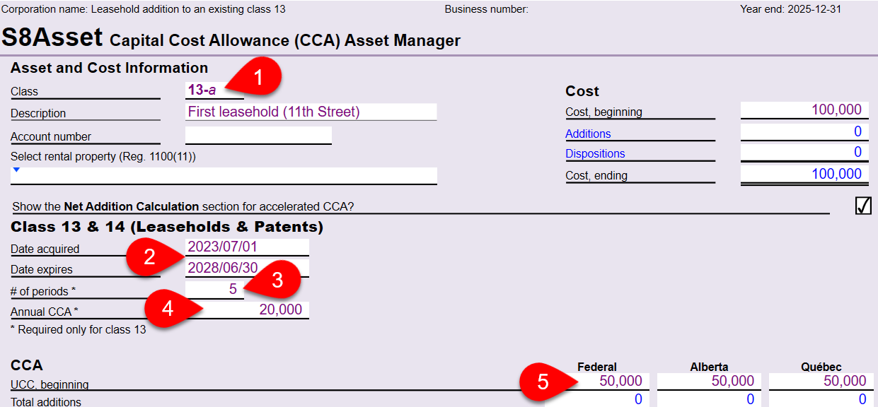 Screen Capture: New leasehold improvement