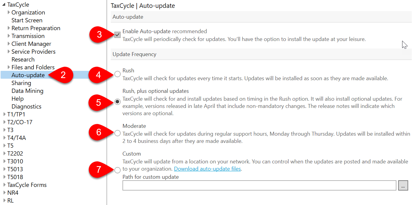 Screen Capture: Auto-update options