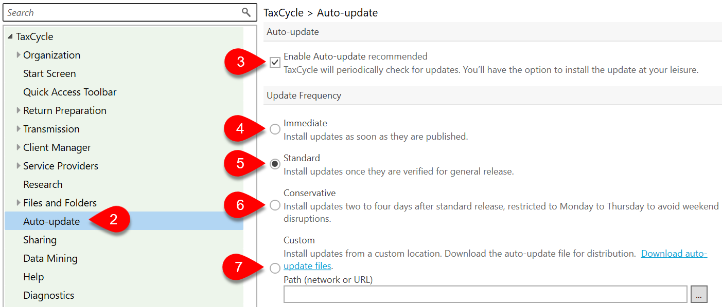Screen Capture: Auto-update options