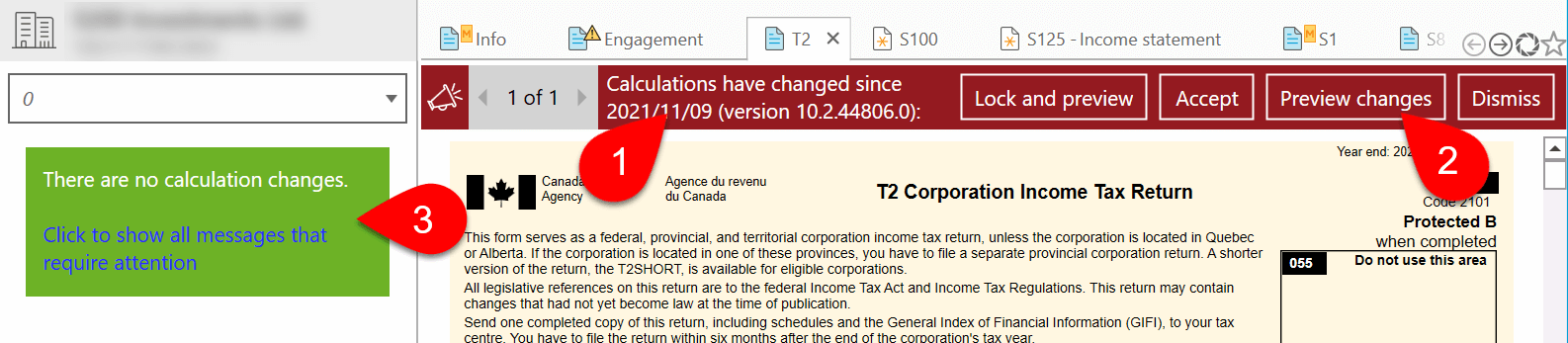 Screen Capture: Calculations have changed...