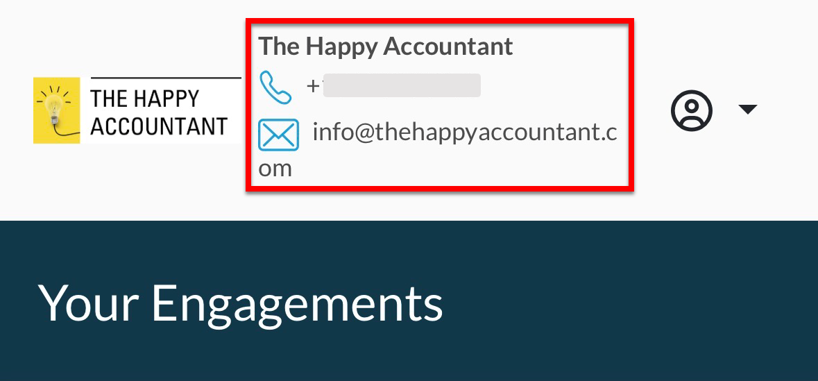 Screen Capture: Firm details in Client Portal