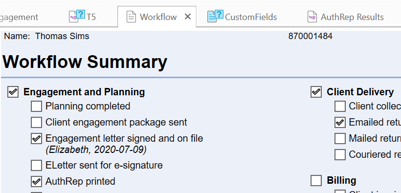 Screen Capture: Workflow Summary